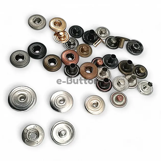 Brass Hidden Snap Button 4 Piece Set Self-Edged - Cap Look ER0077G