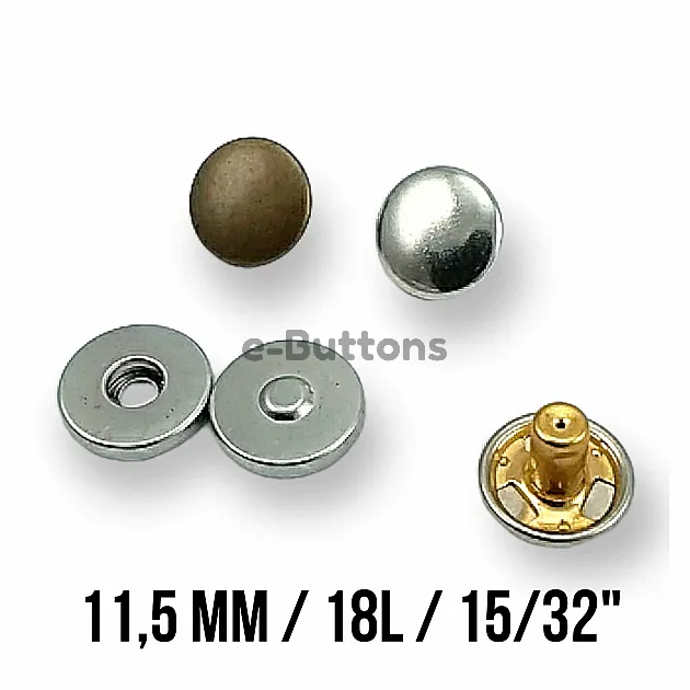 Magnetic Snap Fastener 12.5 mm Curved Brass Set of 4 ERMK0125PR