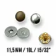 Magnetic Snap Fastener 12.5 mm Curved Brass Set of 4 ERMK0125PR