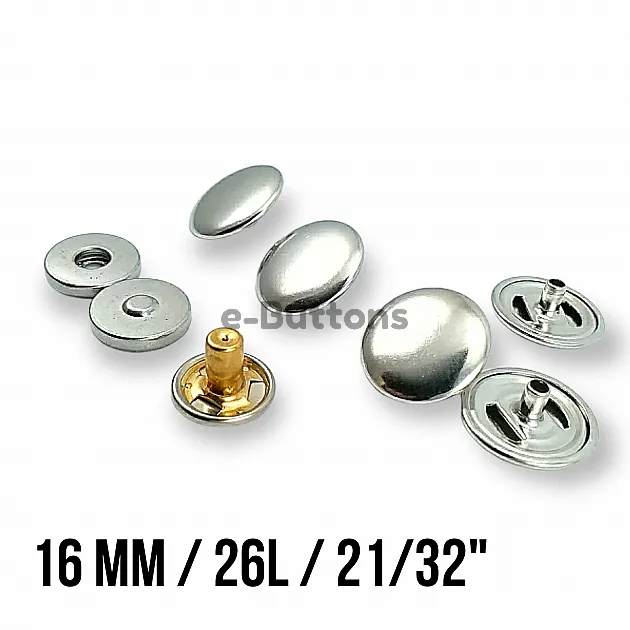 Magnetic Snap Fastener 12.5 mm Curved Brass Set of 4 ERMK0125PR