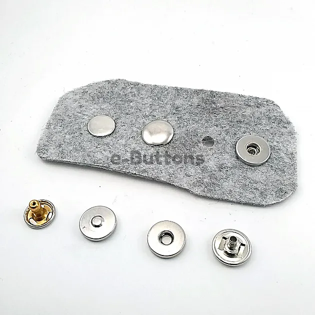 Magnetic Snap Buttons 15 mm Curved Brass Set of 4 ERMK015PR