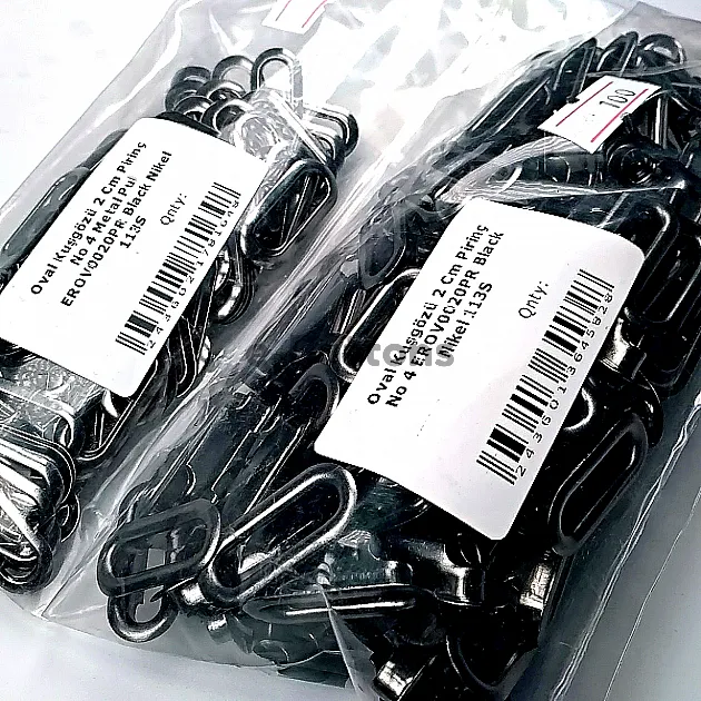 2 cm - 0,79" Oval Eyelet Brass Black Nickel 100 Pieces / Pack EROV0020PRPromo
