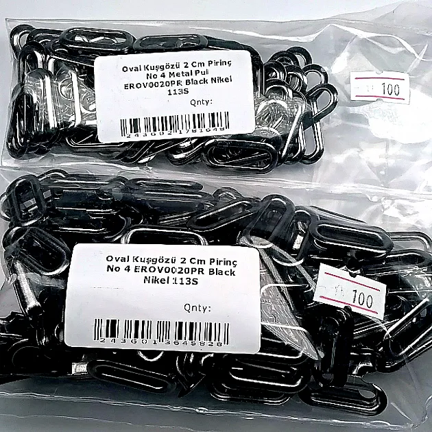 2 cm - 0,79" Oval Eyelet Brass Black Nickel 100 Pieces / Pack EROV0020PRPromo