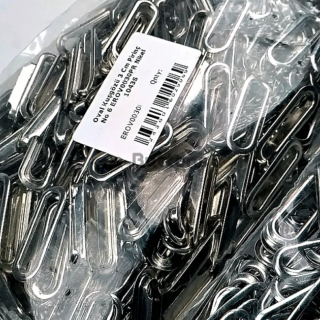 3 cm - 1,18" Oval Eyelet Brass 100 Pieces / Pack Nickel Plating EROV0030PRPromo
