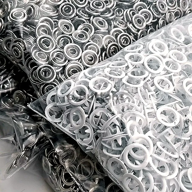 Baby Snap Buttons 3/8" Stainless 9,5 mm Prong Snaps Fastener Optic White 250 Pcs/Pk C0095DPPKOwhite