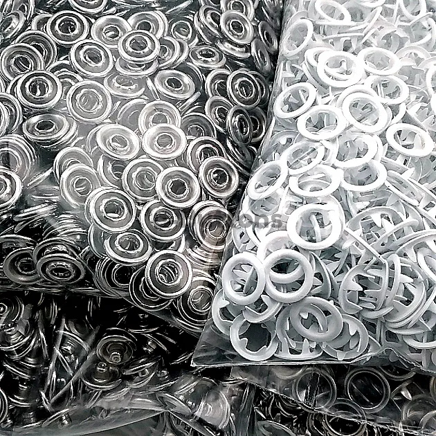 Baby Snap Buttons 3/8" Stainless 9,5 mm Prong Snaps Fastener Optic White 250 Pcs/Pk C0095DPPKOwhite