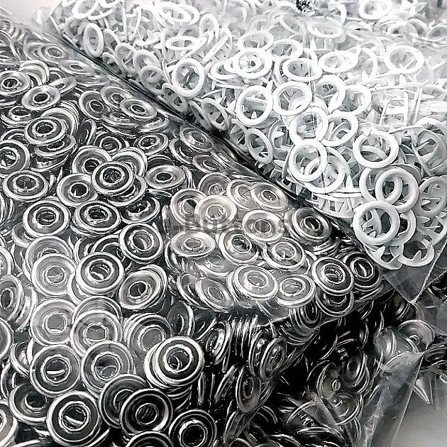 Baby Snap Buttons 3/8" Stainless 9,5 mm Prong Snaps Fastener Optic White 250 Pcs/Pk C0095DPPKOwhite