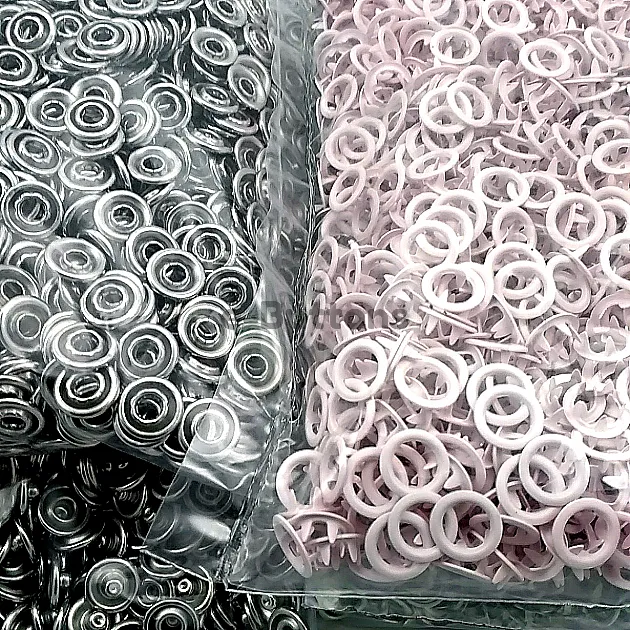 Baby Snap Buttons 3/8" Stainless 9,5 mm Prong Snaps Fastener Powder Color 250 Pcs/Pk C0095DPPKPudra