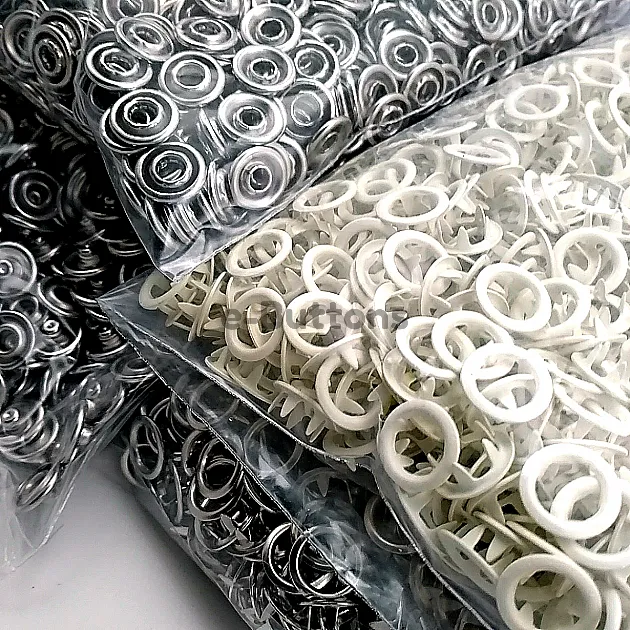 Baby Snap Buttons 3/8" Stainless 250 Pcs/Pk 9,5 mm Prong Snaps Fastener Champagne Color C0095DPPKSmpy