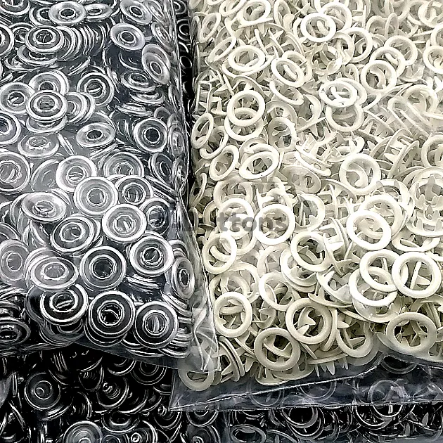 Baby Snap Buttons 3/8" Stainless 250 Pcs/Pk 9,5 mm Prong Snaps Fastener Champagne Color C0095DPPKSmpy