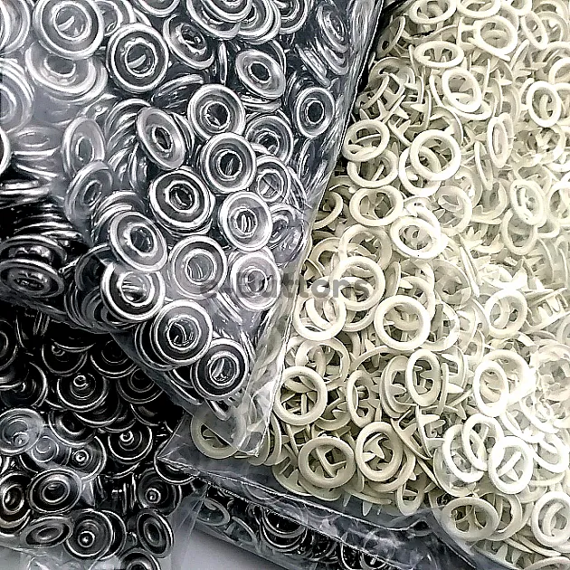 Baby Snap Buttons 3/8" Stainless 250 Pcs/Pk 9,5 mm Prong Snaps Fastener Champagne Color C0095DPPKSmpy