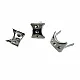 17 x 17.5 mm Three Stone Oval Hair Bow F0013