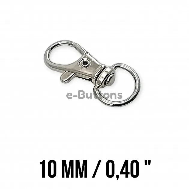 Keychain Hook 10 mm Spring Swivel Hooks - Paris Hook - Parrot Hook A 509 Keychain Hook 10 mm Spring Swivel Hooks - Paris Hook - Parrot Hook A 509