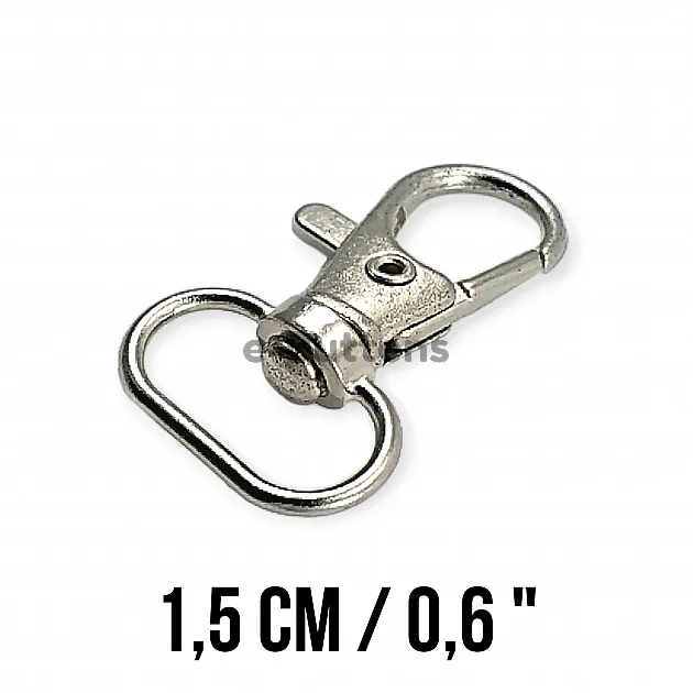 Keychain Hook 15 mm Spring Swivel Hooks - Paris Hook - Parrot Hook A 511 Keychain Hook 15 mm Spring Swivel Hooks - Paris Hook - Parrot Hook A 511