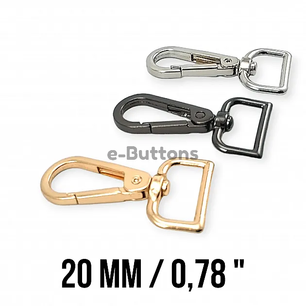 Spring Swivel Hook 20 mm Almond Hook - Parrot Hook A 550 Spring Swivel Hook 20 mm Almond Hook - Parrot Hook A 550