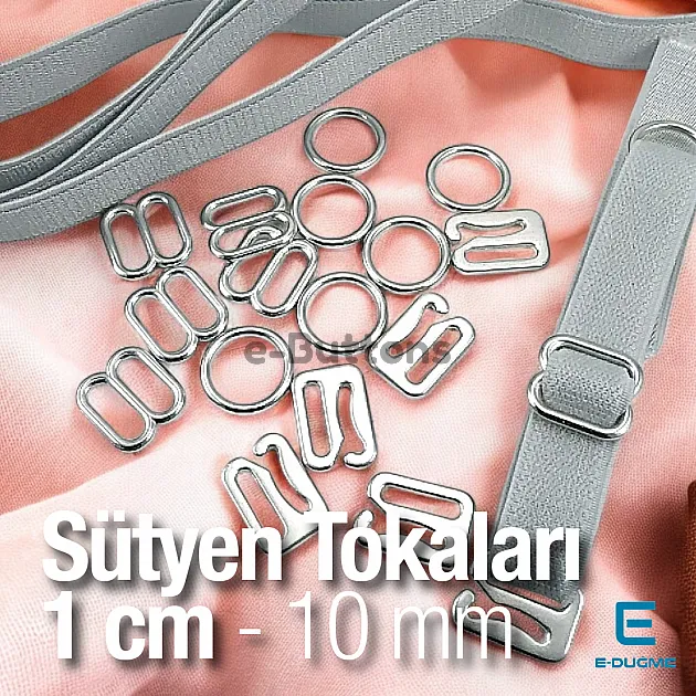 10 mm Bra Accessories 0,39" Strap Adjustment Buckle Hook and Ring CGT003T10