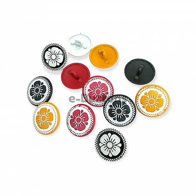 Çocuk Hırka Mont Renkli Mineli Papatya Desenli Düğme 15 mm - 24 boy E 114 MN