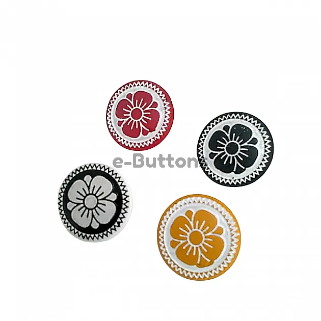 Çocuk Hırka Mont Renkli Mineli Papatya Desenli Düğme 15 mm - 24 boy E 114 MN