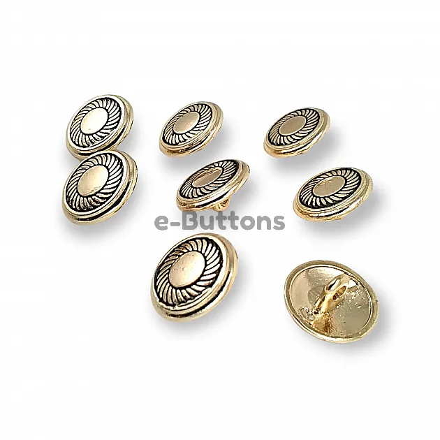 Gold Jacket Cufflinks 8pcs Button Set 15 mm - 24 L E 118 SET8