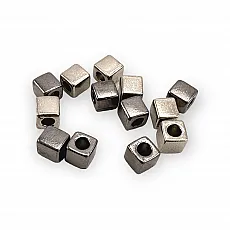 Inlet 2.5 mm - 0,10" Cord End Tie end Cube Shape 5 x 5 mm E 1804