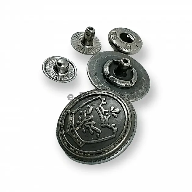 Snap Button Cup Crown Logo 19 mm 30 Size 54 System Set of 4 E 1448 Snap Button Cup Crown Logo 19 mm 30 Size 54 System Set of 4 E 1448
