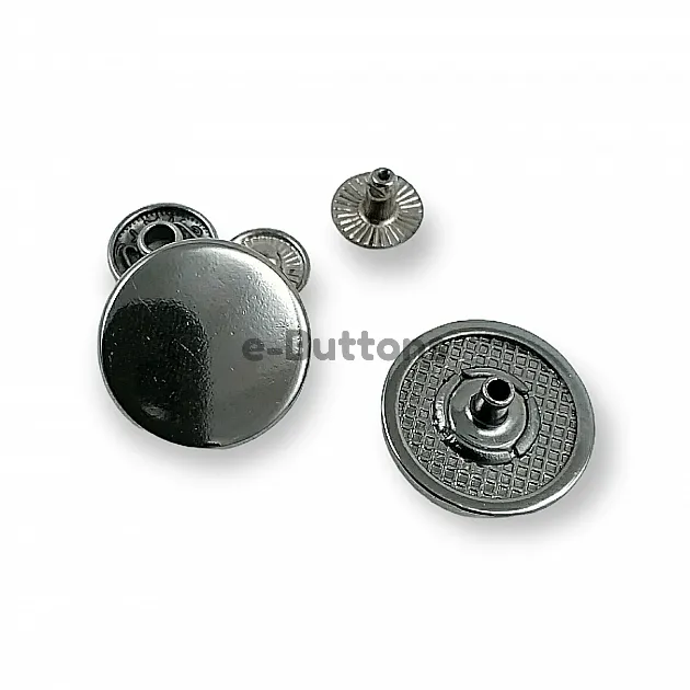 20 mm - 34 Size Metal Shank Button Patternless, Slightly Curved E 1479