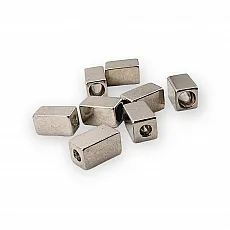 Hole Entry 3.5 mm - 0,14" Cord End Cube Shape 7 x 12 mm PBB0016