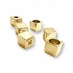 Cord End for Clothing Cube Shaped Metal length 7.8 mm Inlet 4 mm - 0,16" PBB002