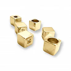 Cord End for Clothing Cube Shaped Metal length 7.8 mm Inlet 4 mm - 0,16" PBB002