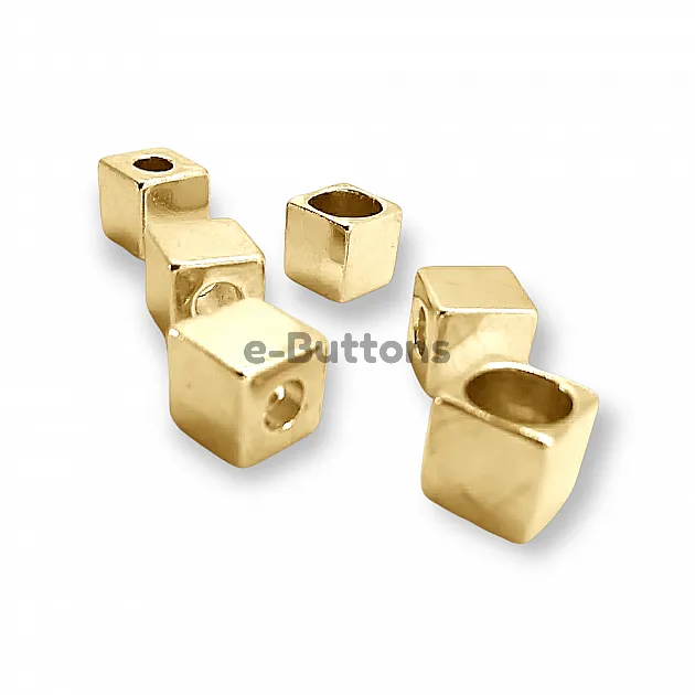 Cord End for Clothing Cube Shaped Metal length 7.8 mm Inlet 4 mm PBB002