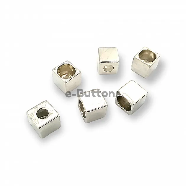 Cord End for Clothing Cube Shaped Metal length 7.8 mm Inlet 4 mm PBB002