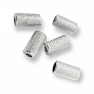 Cord End Inlet 3.3 mm - 0,12" Mosaic Patterned Metal length 13.5 mm PBB005