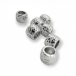 Cord End for Clothing Inlet 5.8 mm - 0,22" Patterned Metal Bead Shape length 7 mm PBB008