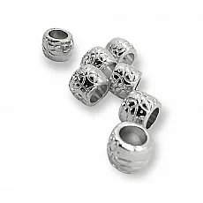 Cord End for Clothing Inlet 5.8 mm - 0,22" Patterned Metal Bead Shape length 7 mm PBB008