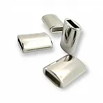 Cord End  length 16 mm Flat Shape Rectangular Entry 9.2 mm - 0,35" PBB011