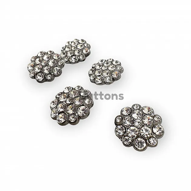 Rhinestone Button Black and White Rhinestone Button23 mm 36 L  Jacket and Coat Button PBT0024