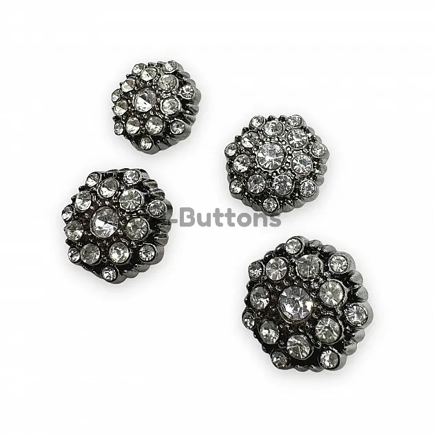 Jacket and Coat Button 23 mm 36 L Rhinestone Button Black and White Rhinestone Button PBT0026