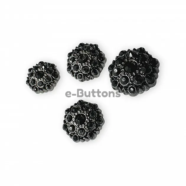 Jacket and Coat Button 23 mm 36 L Rhinestone Button Black and White Rhinestone Button PBT0026
