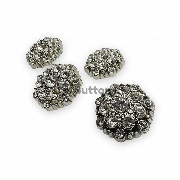 Jacket and Coat Button 23 mm 36 L Rhinestone Button Black and White Rhinestone Button PBT0026