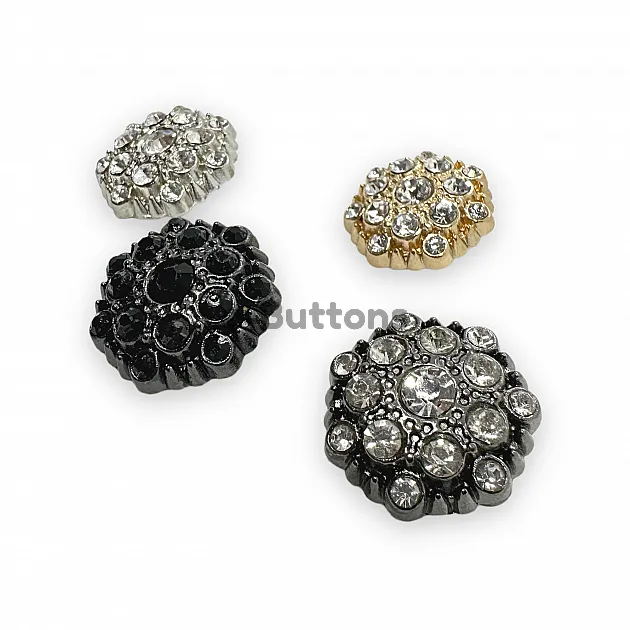 Jacket and Coat Button 23 mm 36 L Rhinestone Button Black and White Rhinestone Button PBT0026