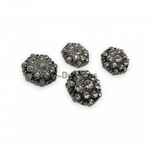 Jacket and Coat Button 23 mm 36 L Rhinestone Button Black and White Rhinestone Button PBT0026