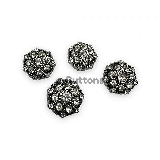 Jacket and Coat Button 23 mm 36 L Rhinestone Button Black and White Rhinestone Button PBT0026