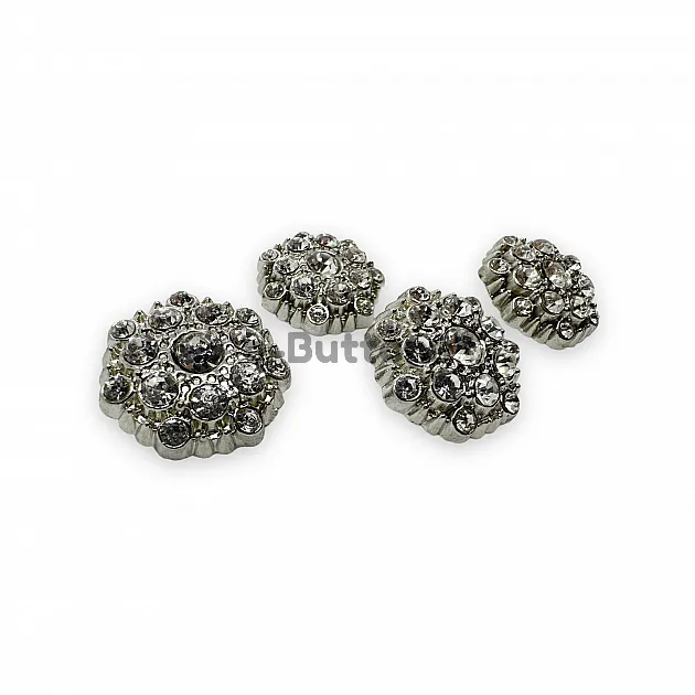Jacket and Coat Button 23 mm 36 L Rhinestone Button Black and White Rhinestone Button PBT0026