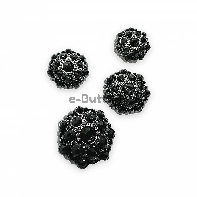 Jacket and Coat Button 23 mm 36 L Rhinestone Button Black and White Rhinestone Button PBT0026