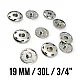 Sew-On Snap Button 19 mm 30 L 3/4" Brass Stainless ERD190PR Sew-On Snap Button 19 mm 30 L 3/4" Brass Stainless ERD190PR
