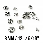 Sew-On Snap Button Brass Stainless 8 mm 12 L 5/16" ERD080PR4