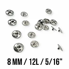 Sew-On Snap Button Brass Stainless 8 mm 12 L 5/16" ERD080PR4