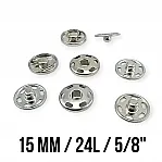 Sew-On Snap Button 15 mm 24 L 5/8" Brass Stainless ERD150PR