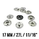 Sew-On Button 17 mm 27 L 11/16" Brass Stainless ERD170PR4