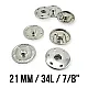 Sew-On Snap Button 21 mm 34 L 7/8" Brass Stainless ERD210PR Sew-On Snap Button 21 mm 34 L 7/8" Brass Stainless ERD210PR